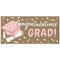 Big Dot of Happiness Rose Gold Graduation Kraft Paper Banner, Congratulations Grad Pink Printed Brown Paper Party Sign Decoration – 1 Count